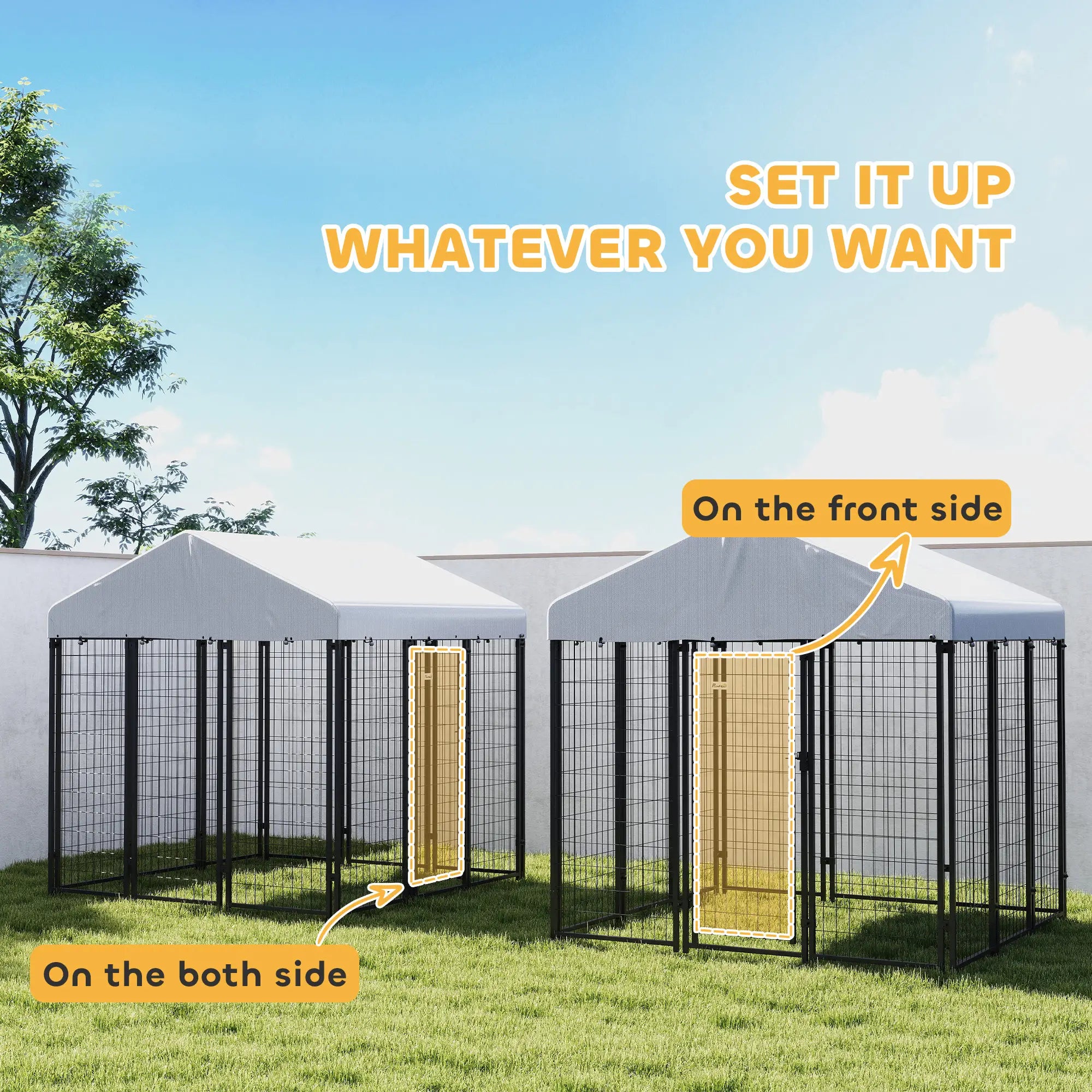 Outdoor Dog Kennel, Waterproof UV-Resistant Cover, 6 x 6 x 6 ft Houses, Kennels & Pens at Gallery Canada