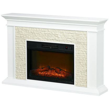 31.5" Electric Fireplace with Mantel, 1400W, Remote, White Electric Fireplaces at Gallery Canada