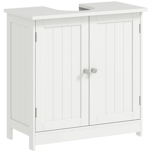 Under Sink Bathroom Cabinet, 2 Doors with Shelf, White