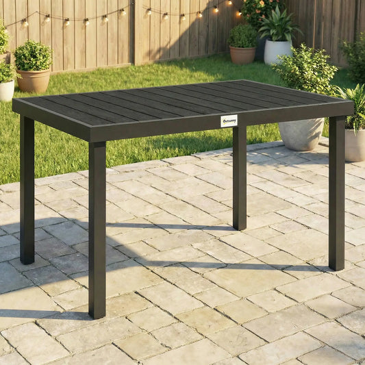 Aluminum Outdoor Dining Table for 6, 47.2" x 35.4" x 29.1", Black Patio Dining Tables Black at Gallery Canada