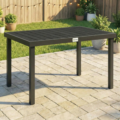 Aluminum Outdoor Dining Table for 6, 47.2