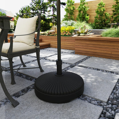 Round Plastic Patio Umbrella Base, 62lbs Sand or 51lbs Water, Black Umbrella Bases at Gallery Canada