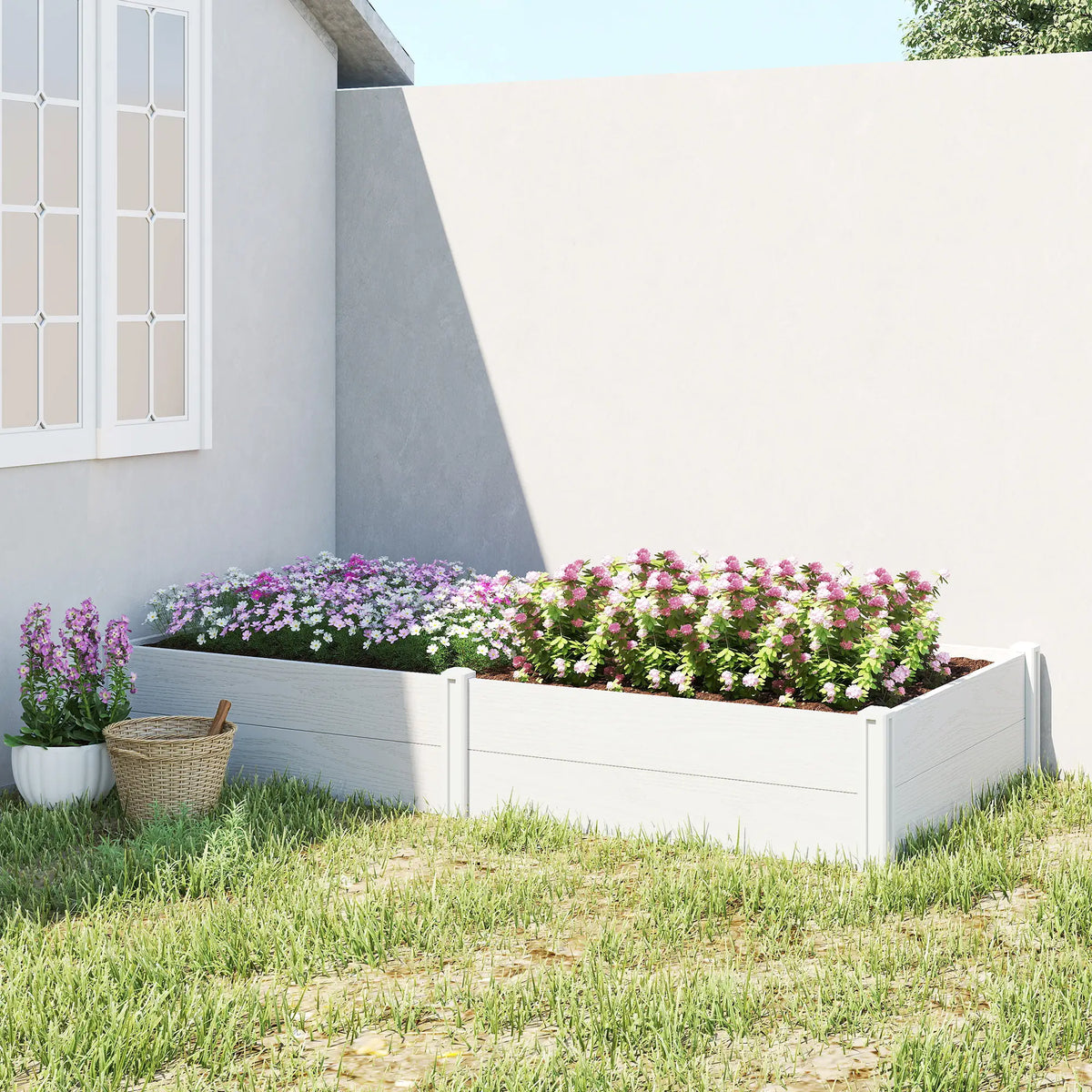 Vinyl Raised Garden Bed Kit, 6.5 x 3 x 1ft, White Raised Garden Beds at Gallery Canada