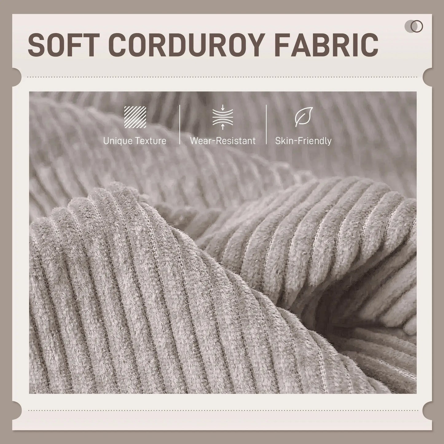 Modern 3 Seater Sofa, Corduroy Loveseat, Rubberwood Legs, Beige 3-Seater Sofas at Gallery Canada