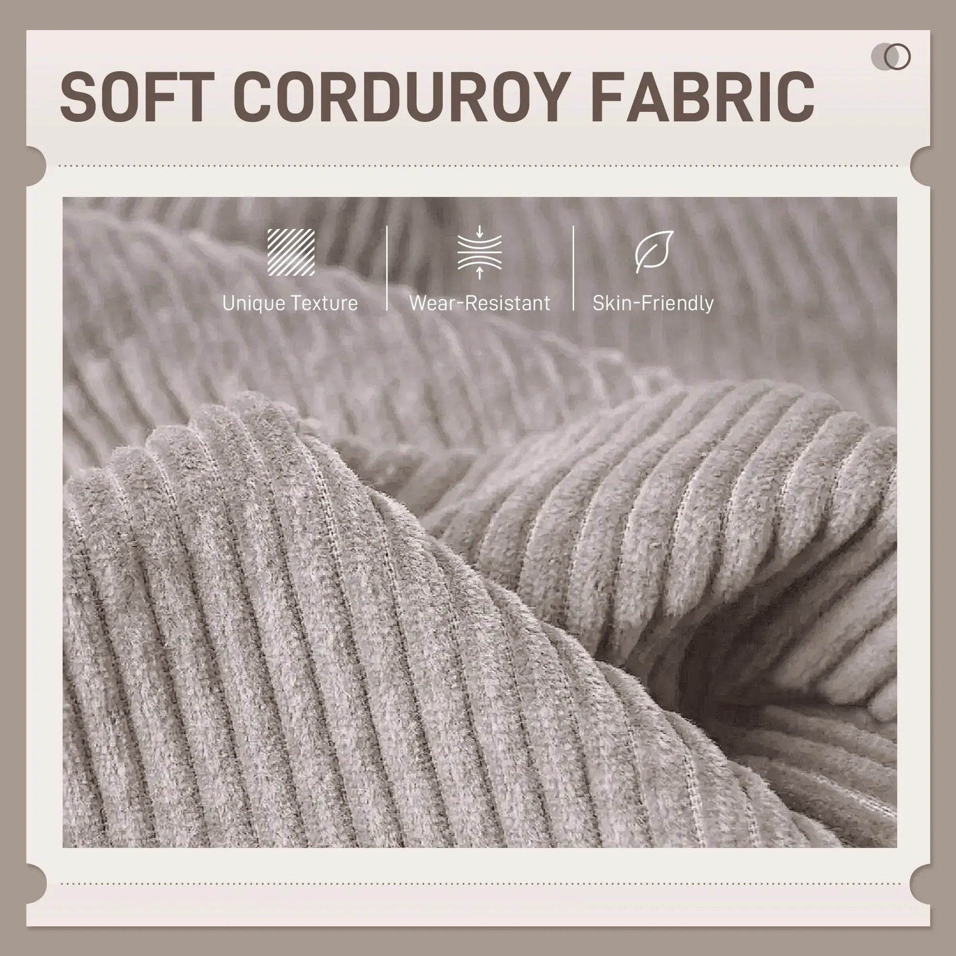 Modern 3 Seater Sofa, Corduroy Loveseat, Rubberwood Legs, Beige 3-Seater Sofas at Gallery Canada