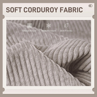 Modern 3 Seater Sofa, Corduroy Loveseat, Rubberwood Legs, Beige 3-Seater Sofas at Gallery Canada