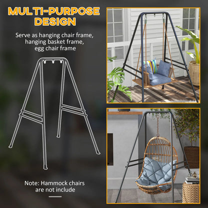 Heavy Duty Metal Hammock Chair Stand, 48.8" x 56.3" x 70.9", Black Hammock Stands at Gallery Canada