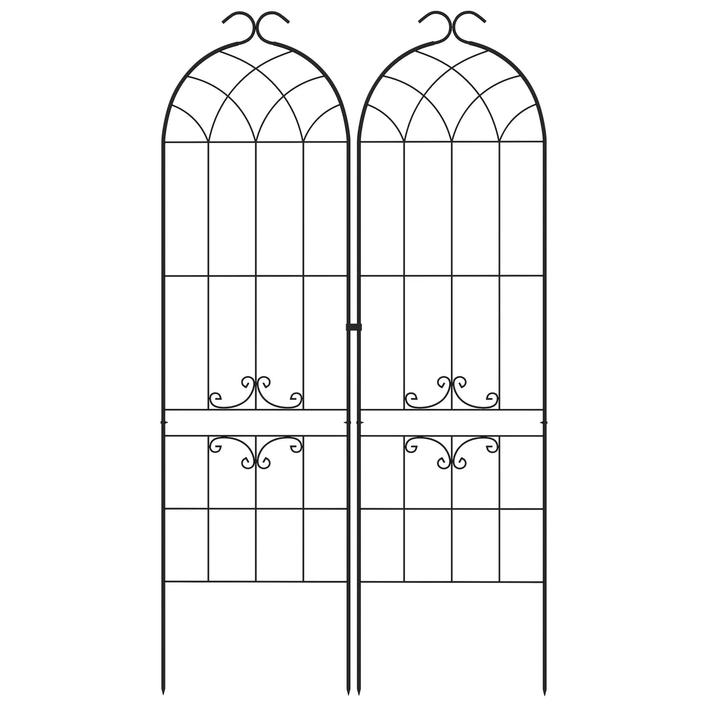 2 Pcs Metal Garden Trellis for Climbing Plants, Outdoor Plant Support Plant Stands Black at Gallery Canada