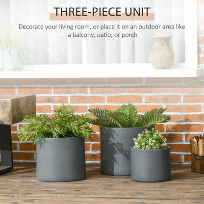 Outdoor Planter Set, 13/11.5/9 in, Flower Pots with Drainage Holes Garden Accessories at Gallery Canada