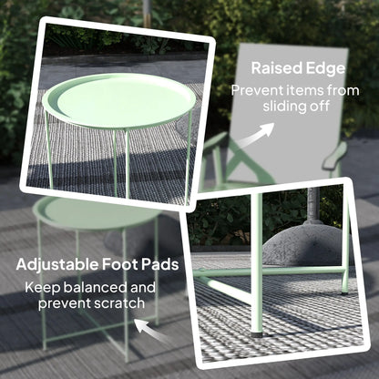 18" Outdoor Side Table, Removable Tray, Folding Legs, Green Patio Side Tables at Gallery Canada