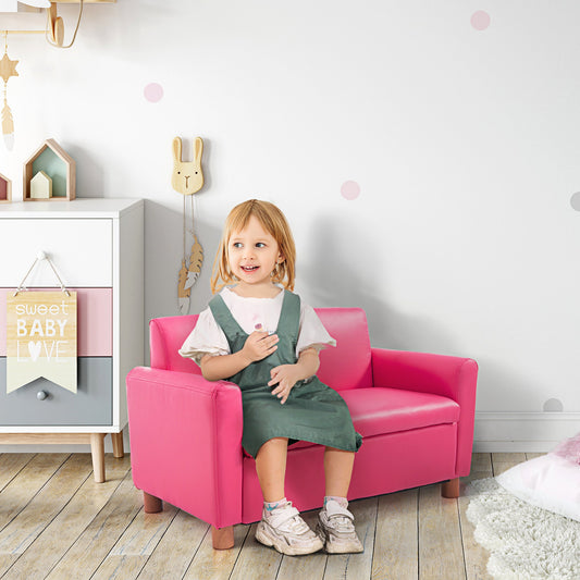 33" Kids Sofa Loveseat Child Upholstered Couch Chair Armchair Children's Furniture with Storage Compartment for Girls Bedroom Living Room Pink - Gallery Canada