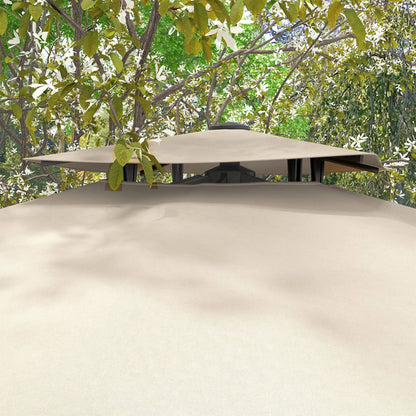 10ft Square Cantilever Patio Umbrella, 360° Rotating, Crank Handle, Khaki Offset Cantilever Umbrellas at Gallery Canada