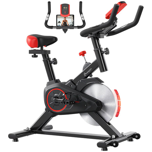 Upright Exercise Bike, Magnetic Resistance, LCD Display, Adjustable Exercise & Stationary Bikes Black at Gallery Canada