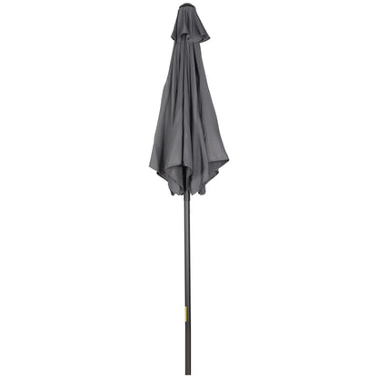 6.6FT Outdoor Patio Umbrella, 6 Solid Ribs, Dark Grey Patio Umbrellas Dark Grey at Gallery Canada