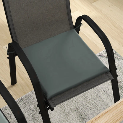 6-Piece Seat Cushion Pillows, Patio Chair Cushions with Ties, Charcoal Grey Patio Chair Cushions at Gallery Canada