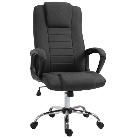 High Back Office Chair, Height Adjustable Computer Desk Chair with Swivel Wheels and Tilt Function, Charcoal Grey - Gallery Canada