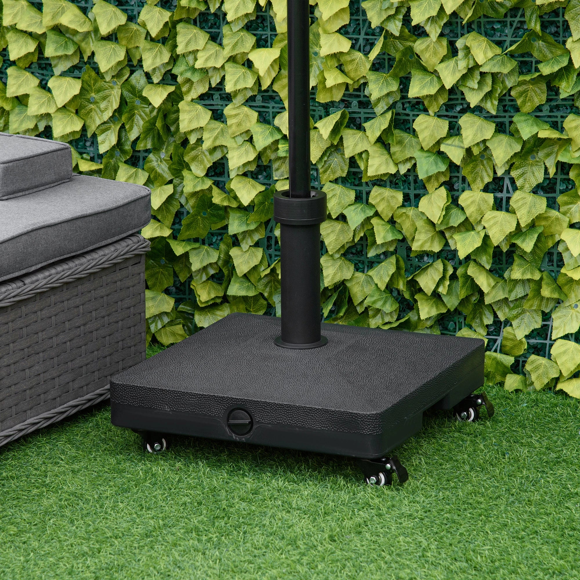 Square Parasol Base, Portable Umbrella Stand, Φ0.75'', Φ1.5'' Poles, Black Umbrella Bases at Gallery Canada