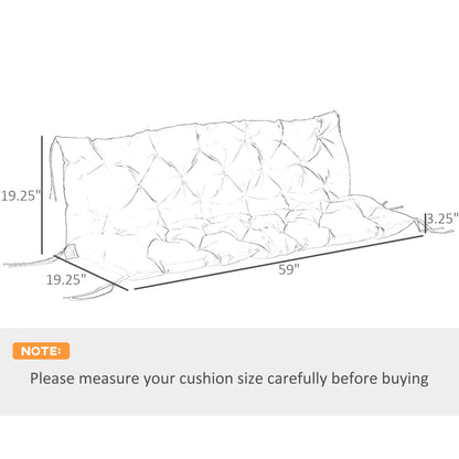 Porch Swing Cushion Garden Bench Cushion with Backrest, Non-Slip 3-Seater Thick Pad, Swing Chair Mat Replacement for Indoor and Outdoor, 59.1" x 38.6", Black Patio Chair Cushions at Gallery Canada