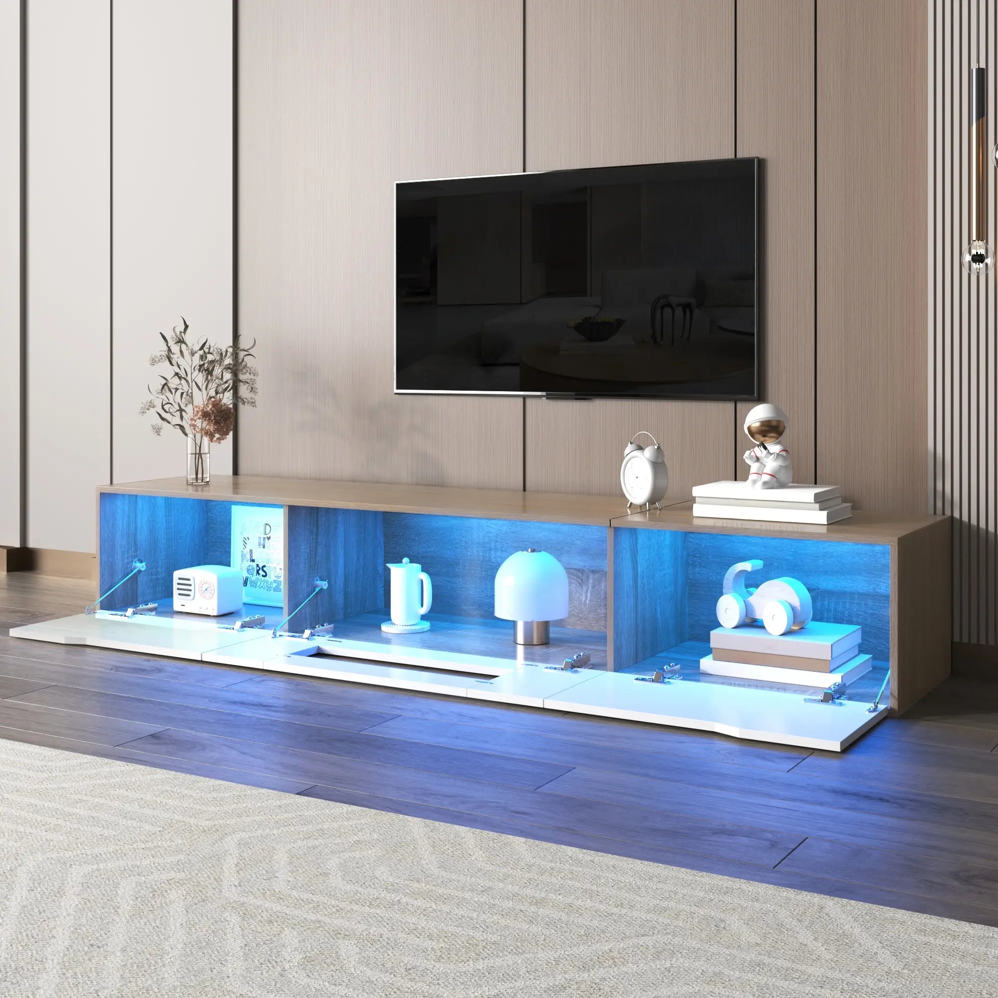 Modern TV Stand With LED Lighting, 71