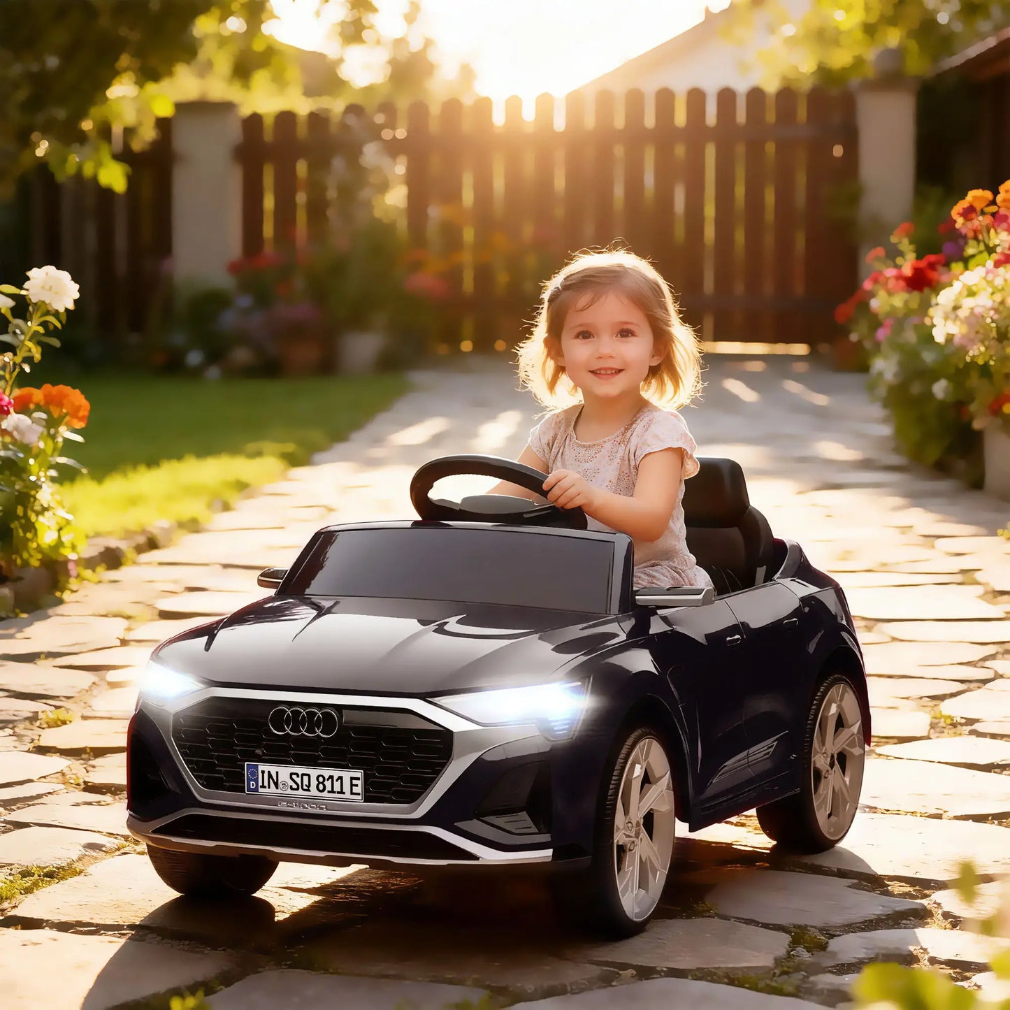 12V Kids Electric Car, Audi Q8 E-Tron Sportback, Remote Control, Black Electric Toy Cars at Gallery Canada