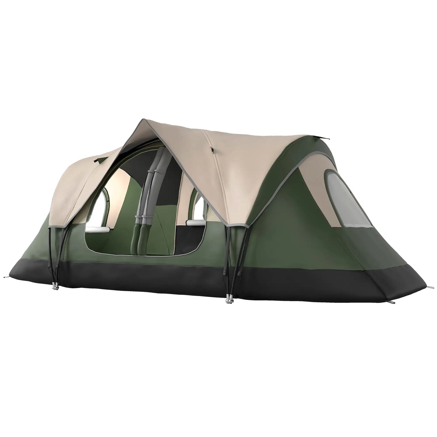 6-8 Person Camping Tent, 2000mm Waterproof, Carry Bag, Dark Green Camping Tents Dark Green at Gallery Canada
