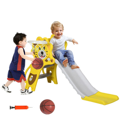 3 in 1 Toddler Slide, Basketball Hoop, Climber, 18-36 Months, Yellow Gym Sets & Swings at Gallery Canada