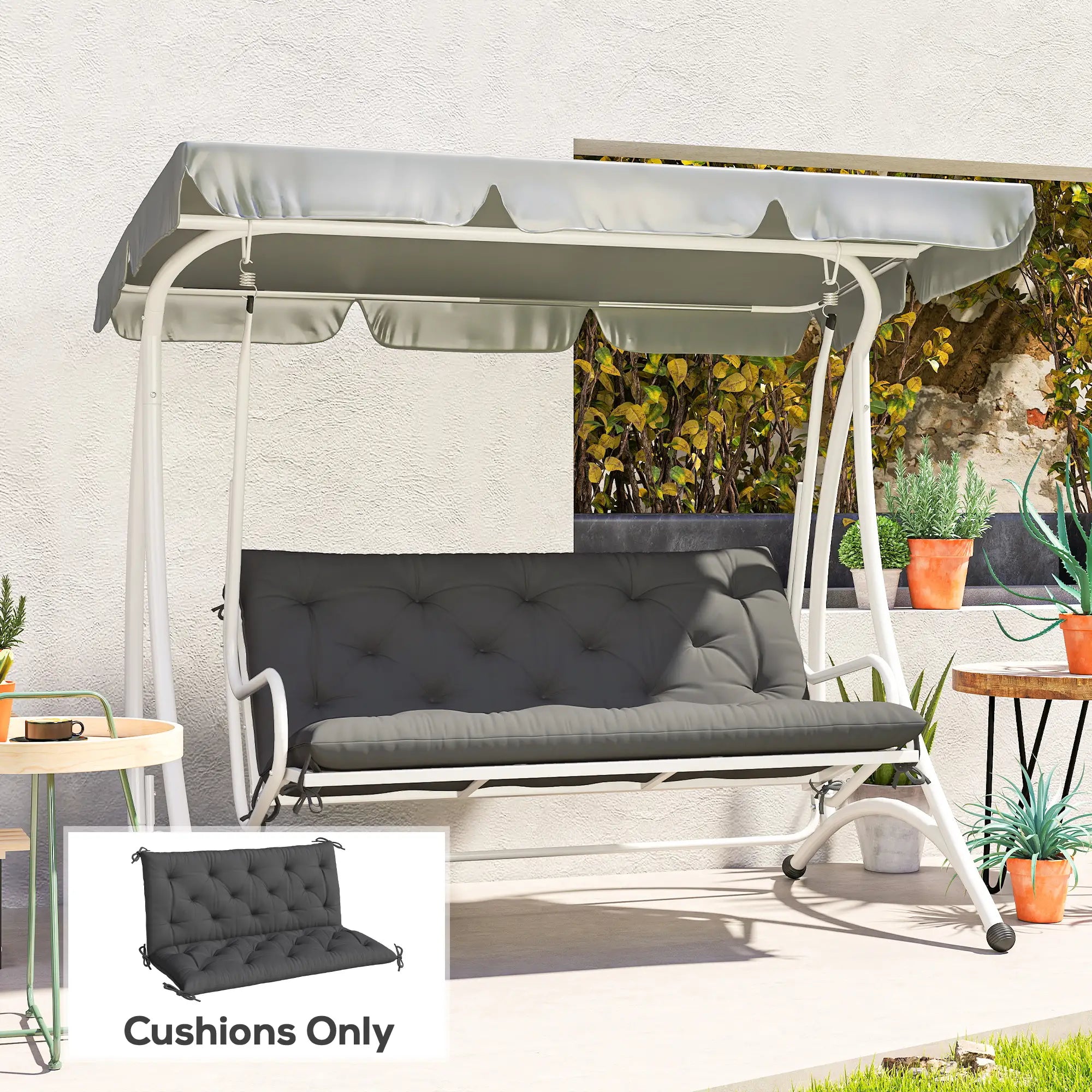 2 Seater Garden Bench Cushion, Thick Outdoor Non-Slip, 47