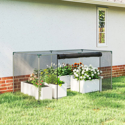 Galvanized Steel Crop Cage, Plant Protection Tent, 8' x 4', Black