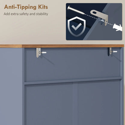 Shoe Storage Cabinet, 2 Flip Drawers, Farmhouse Narrow, Holds 16 Pairs, Blue Shoe Storage Cabinets & Racks at Gallery Canada