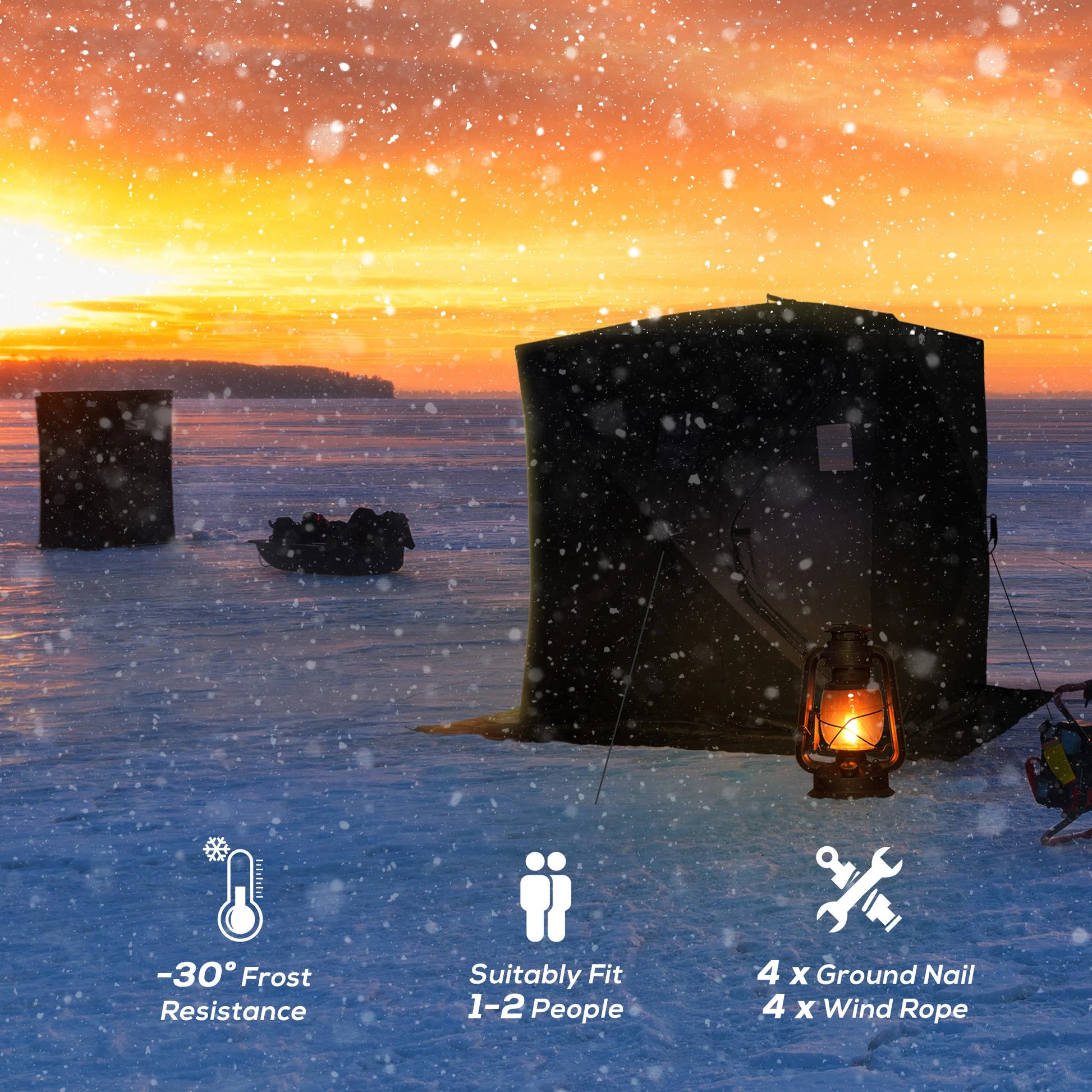 2 Person Ice Fishing Tent, Shelter with Carry Bag, Black Ice Fishing Tents at Gallery Canada