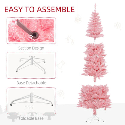 7ft Pencil Artificial Christmas Tree, 687 Branch Tips, Steel Base, Pink Pencil Christmas Trees at Gallery Canada