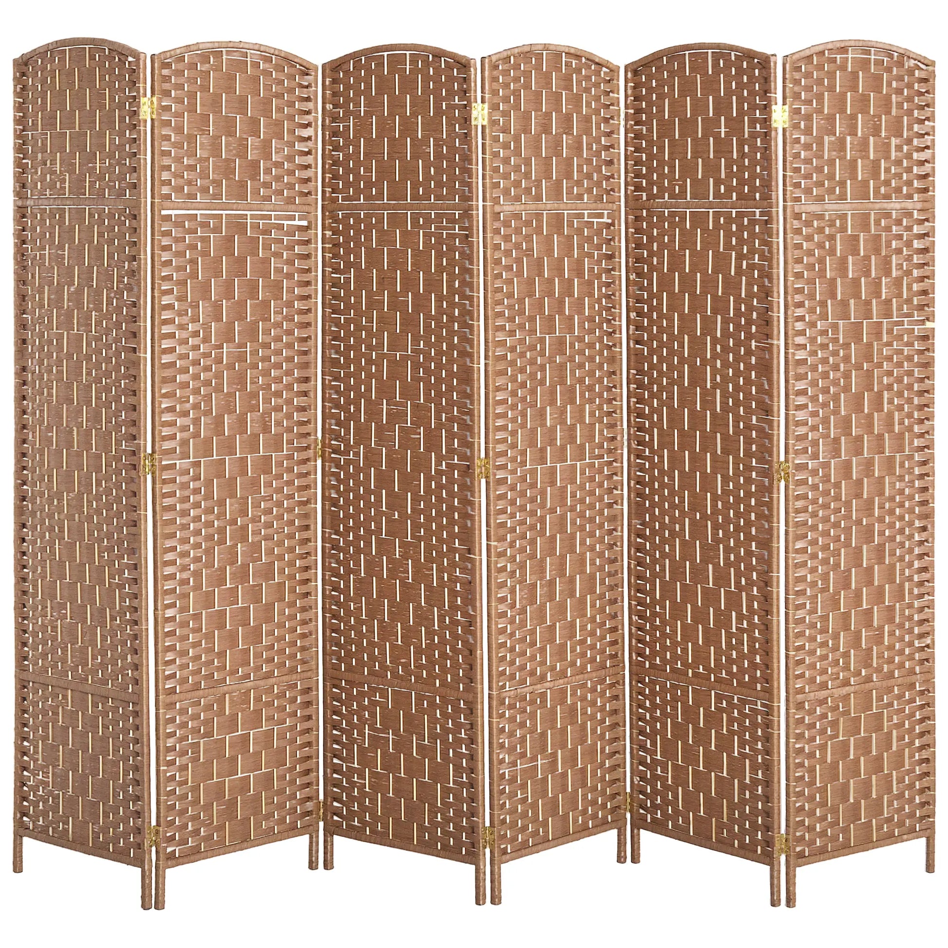 6ft Folding Room Divider, 6 Panel Wooden Frame, Natural Room Dividers Natural at Gallery Canada