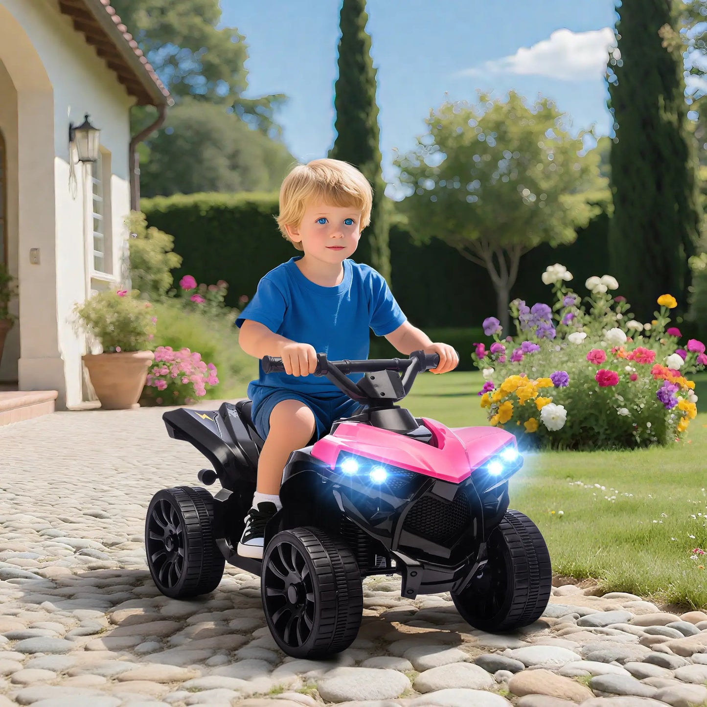 6V Kids ATV, 4 Wheeler Electric Ride on Car, Pink Electric Toy Cars at Gallery Canada