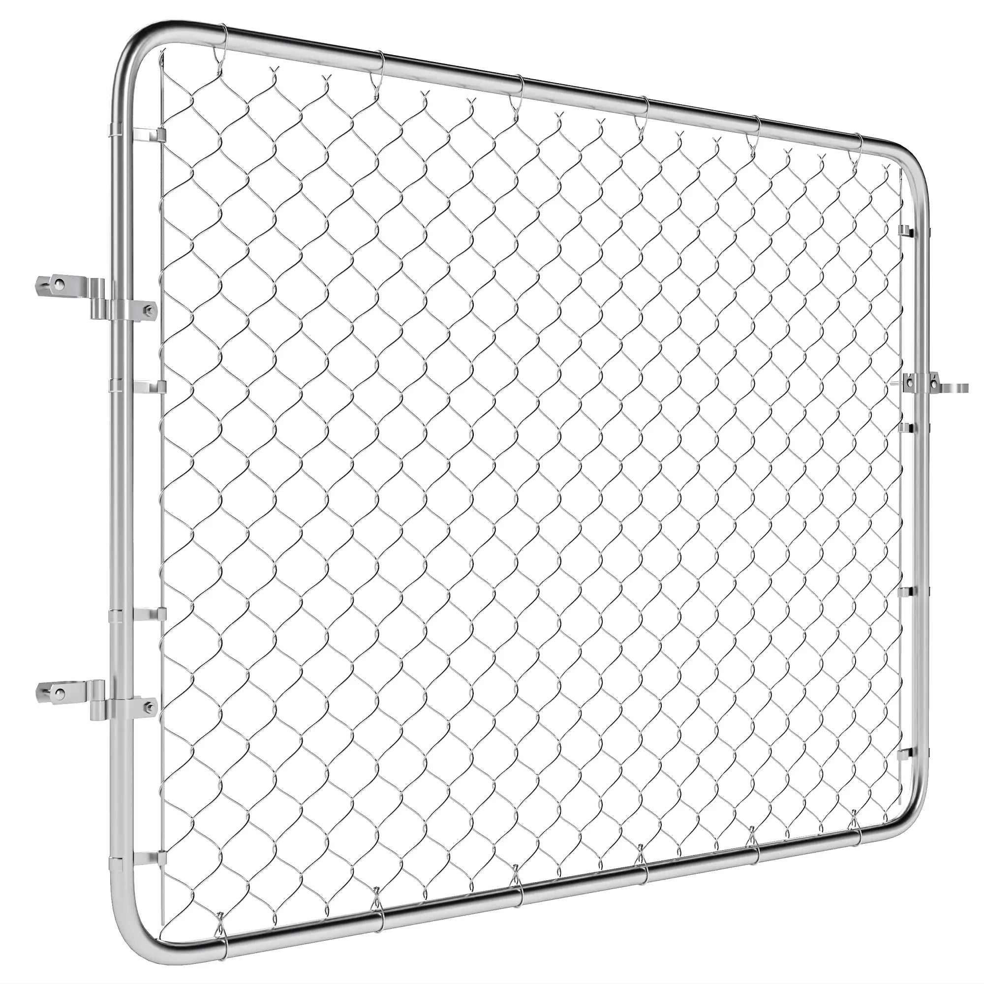 Galvanized Steel Garden Gate, Chain Link Fence Door, 47.2 x 70.9 in., Silver Garden Decor Silver at Gallery Canada