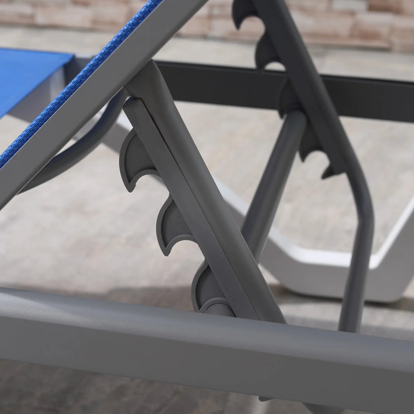 Outdoor Chaise Lounge Chair, Adjustable Back, Wheels, Mesh Fabric, Blue Lounger Chairs at Gallery Canada