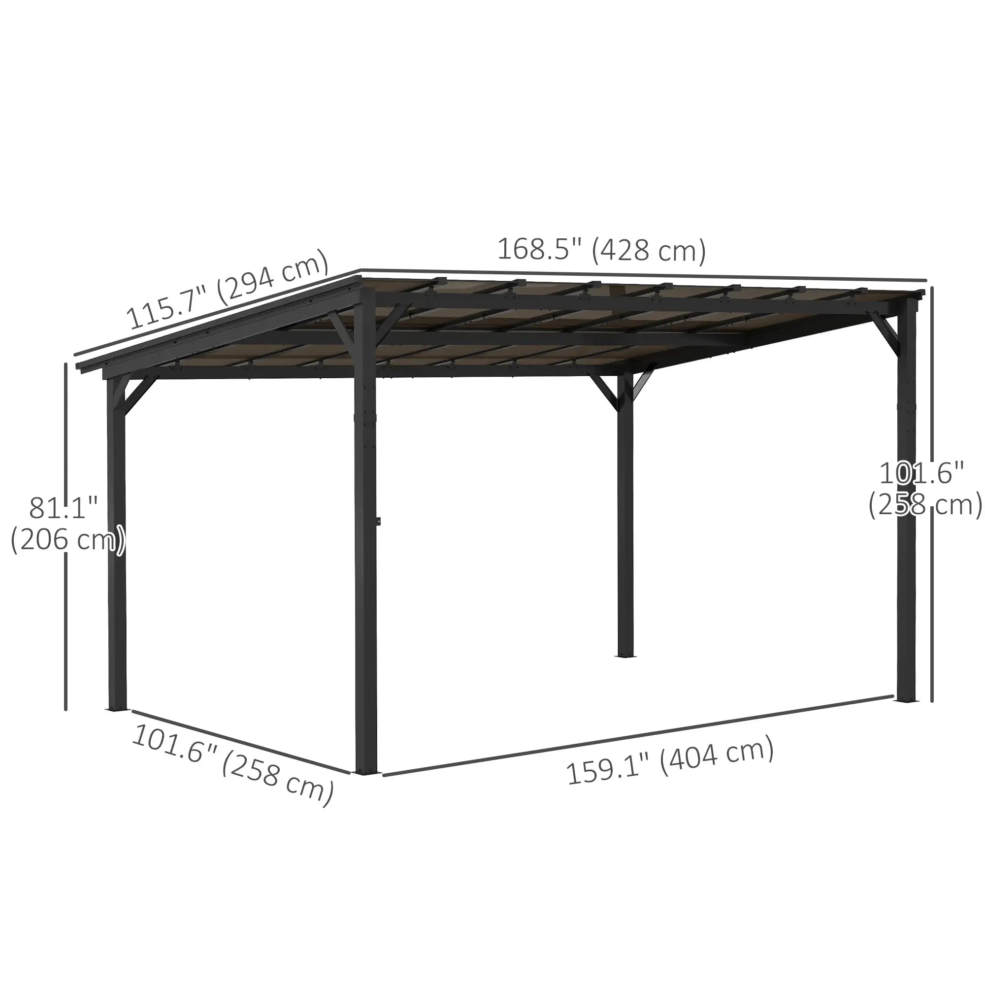 10' x 14' Hardtop Gazebo, Wall Mounted, Free Standing, UPF 50+, Waterproof Roof Pergolas at Gallery Canada