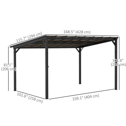 10' x 14' Hardtop Gazebo, Wall Mounted, Free Standing, UPF 50+, Waterproof Roof Pergolas at Gallery Canada