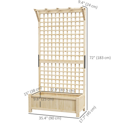 Wood Planter with Trellis, Raised Garden Bed, Privacy Screen, Natural Wood Raised Garden Beds at Gallery Canada