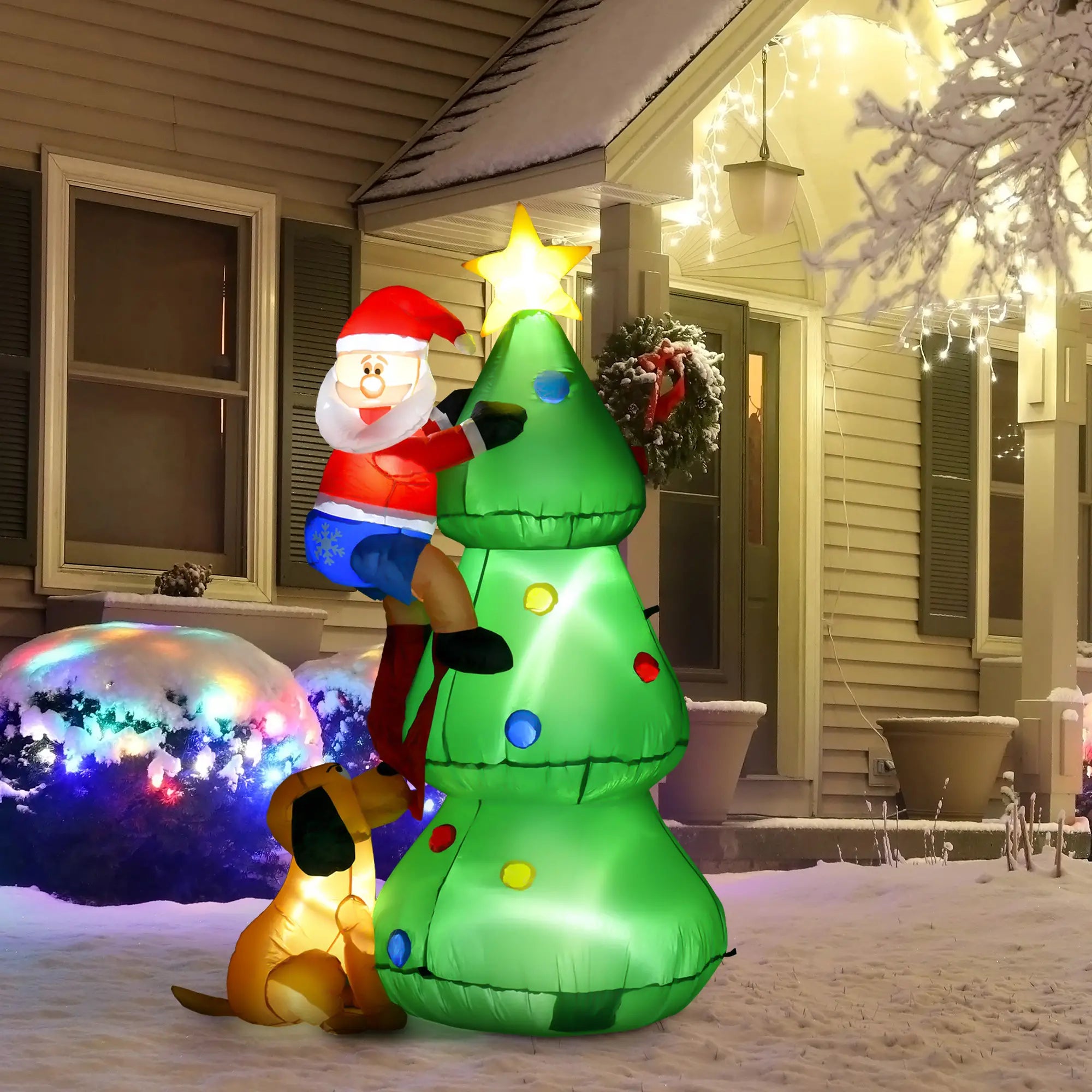 5.9ft Inflatable Christmas Tree, LED Lights, Indoor Outdoor Decor Christmas Inflatables at Gallery Canada