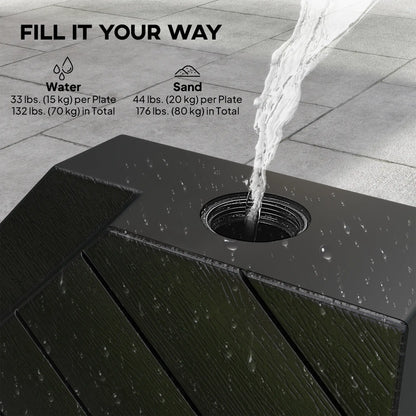 Offset Umbrella Base, 132 lb. Water or 176 lb. Sand Capacity, Black Umbrella Bases at Gallery Canada