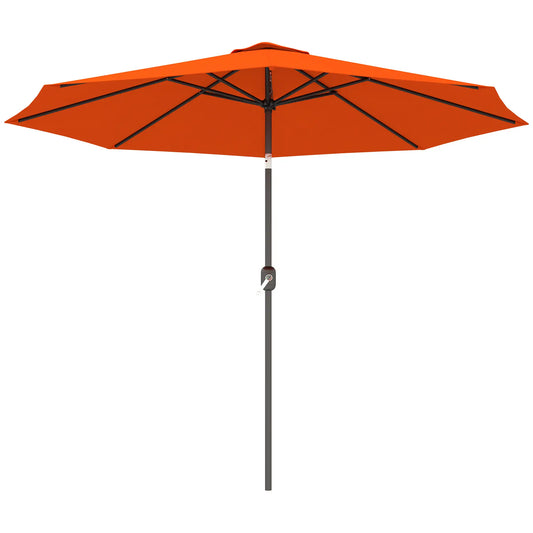 10' x 8' Round Market Umbrella, Patio Parasol With Crank Tilt, Orange Sun Umbrellas Orange, Black at Gallery Canada