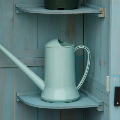 30" x 21" x 71" Garden Storage Shed, Outdoor Tool House, 3 Tier Shelves, Blue Sheds at Gallery Canada