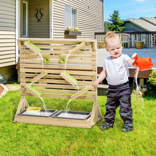 18 Pcs Kids Water, Sand Playset, Wooden Sensory Toys, Age 3-7 Sandboxes & Accessories Natural at Gallery Canada