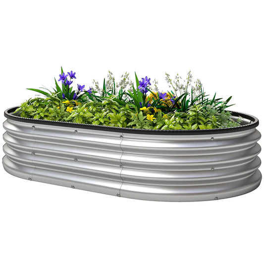 Galvanized Raised Garden Bed, 5 x 3 x 1 ft, Silver Galvanized Planter Boxes Silver at Gallery Canada