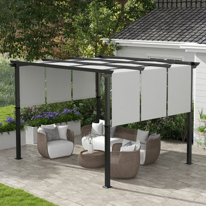 10' x 12' Metal Pergola With Retractable Canopy, For Garden Patio Pergolas at Gallery Canada