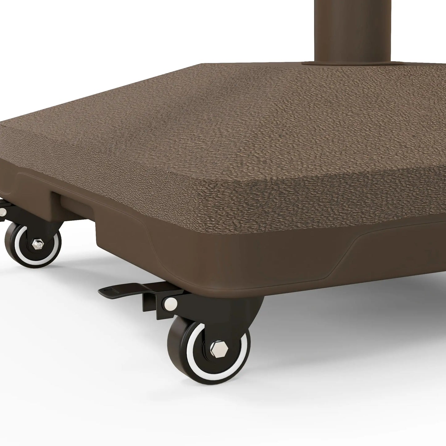 Square Parasol Base, Portable with Wheels, Water or Sand Filled, for Φ0.75", Φ1.5" Poles, Brown Umbrella Bases at Gallery Canada