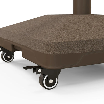 Square Parasol Base, Portable with Wheels, Water or Sand Filled, for Φ0.75", Φ1.5" Poles, Brown Umbrella Bases at Gallery Canada