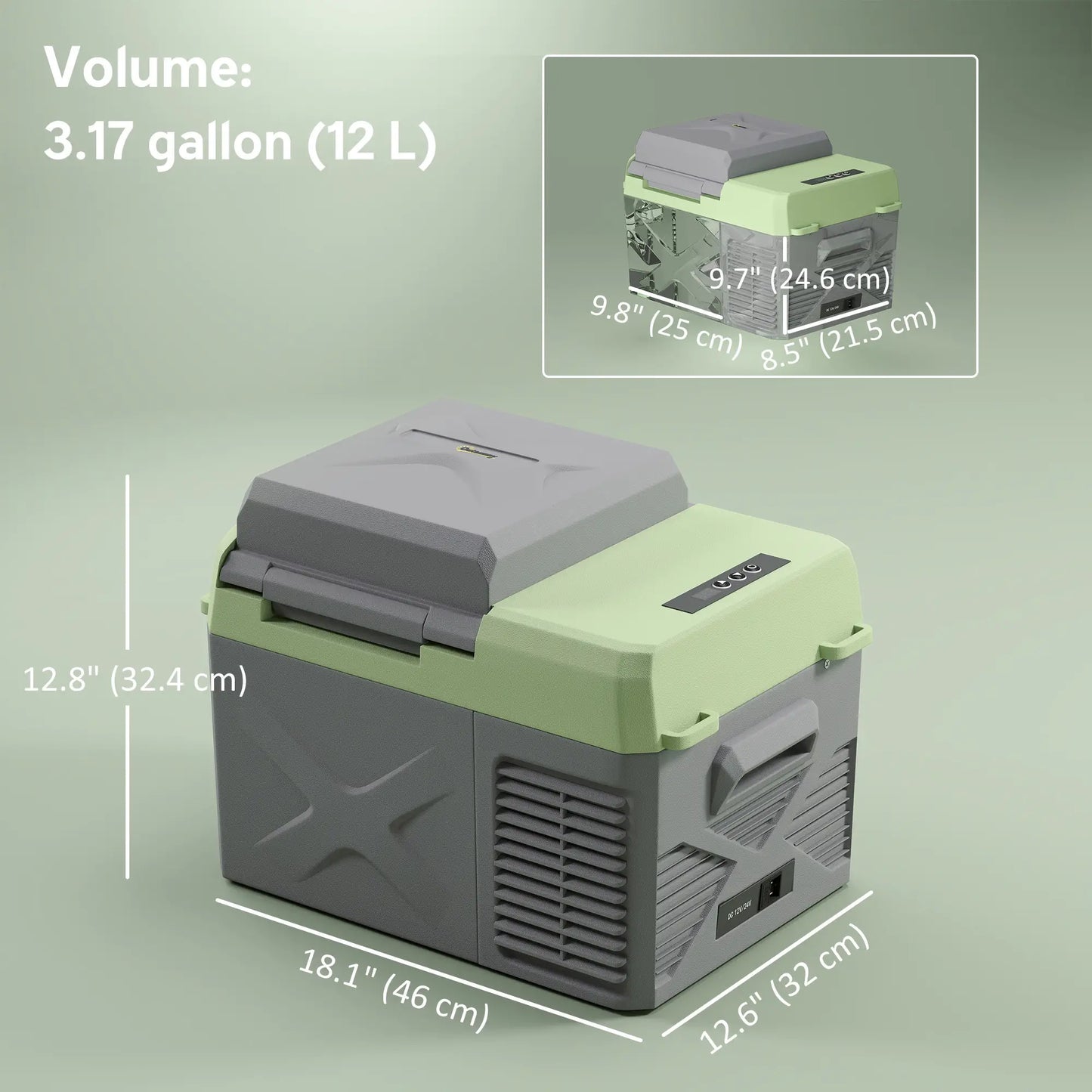 12QT Car Refrigerator, 12/24V DC, 110-240V AC, -68℉~68℉, Portable Cooler Car Coolers at Gallery Canada
