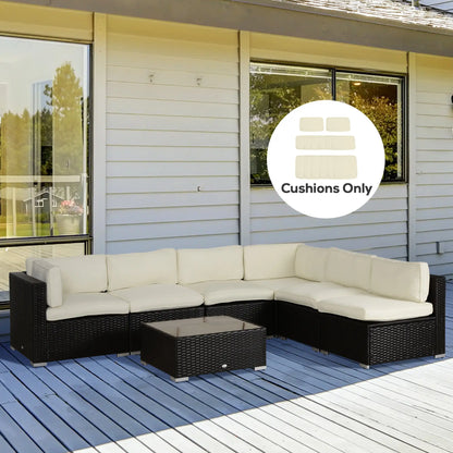 14pc Patio Rattan Sofa Set, Polyester Cushion Cover, Cream White Patio Chair Cushions at Gallery Canada
