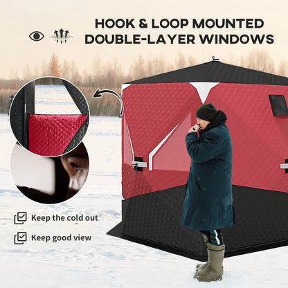 3-4 Person Insulated Ice Fishing Shelter, Pop Up, -22℉ Ice Fishing Tents at Gallery Canada